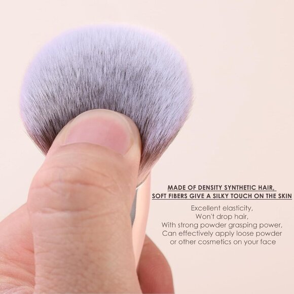 🆕Women Pink Foundation Makeup Brush Angled Top Contour Cosmetics Blush Brush - Picture 3 of 7